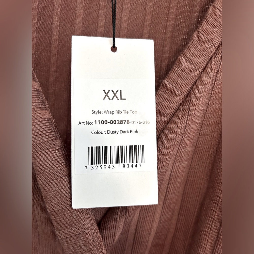 Long Sleeve Ribbed Wrap Top NWT - Picture 5 of 5